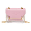 Fashion Women Brand Design Small Square Shoulder Bag Clear Transparent PU Composite Messenger Bags New Female Handbags