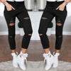 2019 new ripped jeans for women Women big size ripped trousers stretch pencil pants leggings women jeans