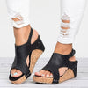 Women Sandals 2019 Platform Sandals Wedges Shoes For Women Heels Sandalias Mujer Summer Shoes Leather Wedge Heels Sandals 43