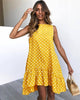 Sleeveless Dot Print Dress Women 2019 New Summer Casual Loose Dress Plus Size Cute Thin O Neck Mini Beach Dress Female Clothing