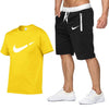 2019 new T Shirt+Shorts Sets Men Letter Printed Summer Suits Casual Tshirt Men Tracksuits Brand Clothing Tops Tees Set Male