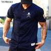 YEMEKE Gyms T shirt Brand Clothing Fitness T-shirt compression Short Sleeve Tshirt Bodybuilding Workout Tee-shirt