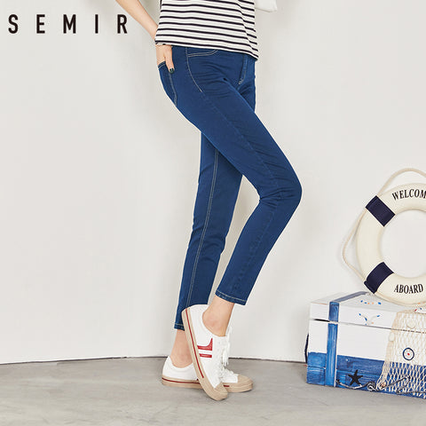 SEMIR new Jeans for women 2019 Vintage Slim Style Pencil Jean High Quality Denim Pants For 4 Season trousers teenager fashion