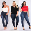 Women Plus Size Stretch Denim Skinny Jeans Pants High Waist Trousers Jeans