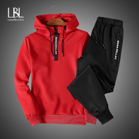 Men Clothing Set Sportswear 2018 Autumn New Hoodies Sweatshirts Sporting Sets Men's Tracksuits Two Piece Hoodies+Pants 2pcs Sets