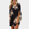 Female Floral Print Short Casual Dress 2019 Sundress Fashion Half Sleeve Straight Big  Size Dress Plus Size Women Clothing 5XL