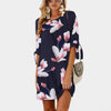 Female Floral Print Short Casual Dress 2019 Sundress Fashion Half Sleeve Straight Big  Size Dress Plus Size Women Clothing 5XL