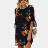 Female Floral Print Short Casual Dress 2019 Sundress Fashion Half Sleeve Straight Big  Size Dress Plus Size Women Clothing 5XL