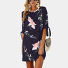 Female Floral Print Short Casual Dress 2019 Sundress Fashion Half Sleeve Straight Big  Size Dress Plus Size Women Clothing 5XL