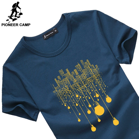 Pioneer Camp summer short t shirt men brand clothing high quality pure cotton male t-shirt print tshirt men tee shirts 522056