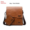 Men Tote Bags Set JEEP BULUO Famous Brand New Fashion Man Leather Messenger Bag Male Cross Body Shoulder Business Bags For Men