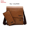 Men Tote Bags Set JEEP BULUO Famous Brand New Fashion Man Leather Messenger Bag Male Cross Body Shoulder Business Bags For Men