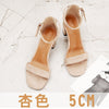 Beige Black Gladiator Sandals Summer Office High Heels Shoes Woman Buckle Strap Pumps Casual Women Shoes Plus Size 34-40 n686