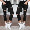 2019 new ripped jeans for women Women big size ripped trousers stretch pencil pants leggings women jeans