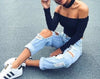 Autumn new 2019 off shoulder crop top t shirts hot sale long sleeve solid short t-shirts for women clothing fashion slim t-shirt