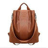 Female anti-theft backpack classic PU leather solid color backpack canta fashion shoulder bag