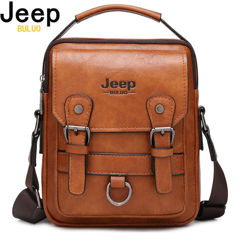 JEEP BULUO Multi-function Men Handbags New Man's Crossbody Shoulder Bag Large Capacity Leather Messenger Bag For Man Travel Cool