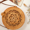 Woven Rattan Bag Round Straw Shoulder Bag Small Beach HandBags Women Summer Hollow Handmade Messenger Crossbody Bags